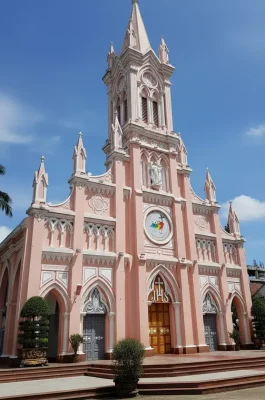 Da Nang Cathedral: Pink Church, French Gothic Architecture & Rooster Vane